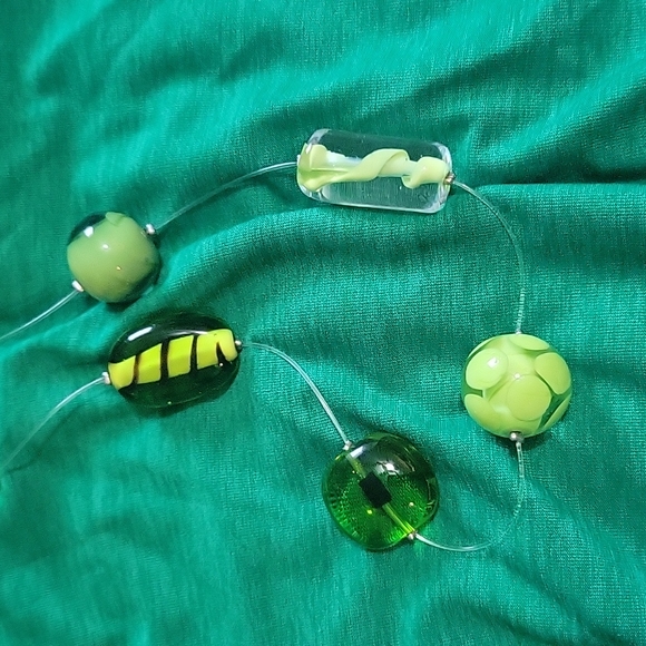 MURANO Glass Necklace. Green shades. - Picture 3 of 4